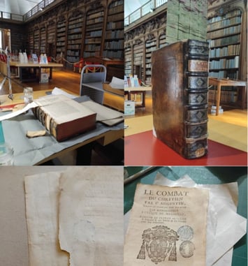 Démonstration d'entretien de livres anciens